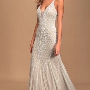 This I Promise You White Beaded Sequin Dress